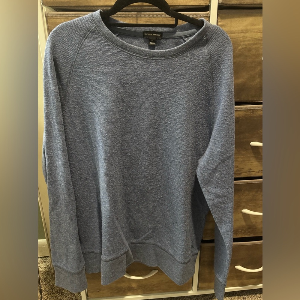 Banana Republic Heather Blue Crewneck Pullover Sweater